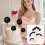 Black foam glitter cake decoration balls set 20 pcs 3
