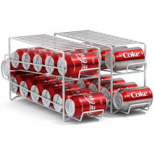 Metal Soda Can Dispenser Rack 2 Pack Silver