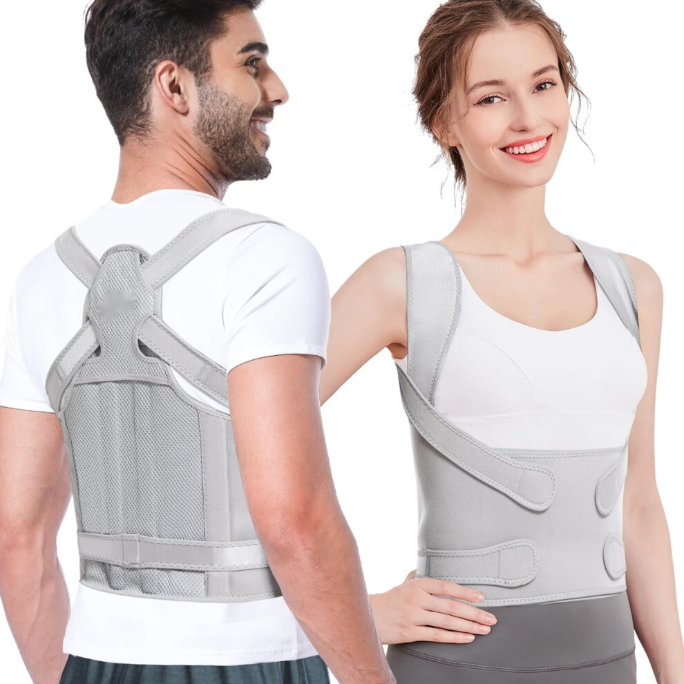 Back Brace Posture Corrector for Women & Men, Adjustable Full Back Support, Pain Relief for Scoliosis, Hunchback, Thoracic Spine â Compatible with