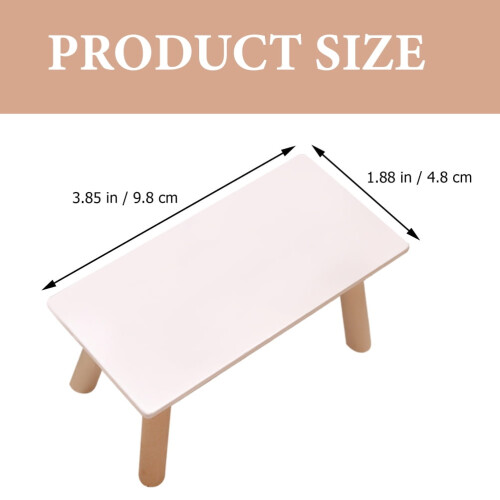 White Wooden Miniature End Table for Dollhouse 1