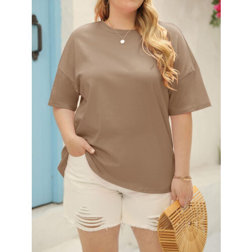 Γυναικεία μπλουζάκια μεγάλων μεγεθών, oversized μπλουζάκια, καλοκαιρινά τοπ με μισά 2
