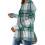 Blusa feminina oversized xadrez de manga comprida com capuz. 6