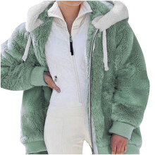 Manteaux pour femmes grandes tailles, hiver chaud, ample, en peluche, fermeture éclair, capuche, en liquidation