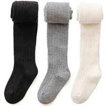 Collant da bambina, leggings spessi a trecce in cotone senza cuciture, calze per bambine dai 2 ai 12 anni.