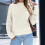 Trendige Damenpullover Herbst 2025: Rollkragenpullover, locker geschnitten, langärmelig, beige, Größe XL 2