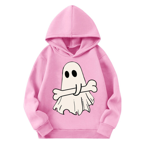 Moletom infantil com capuz e estampa de Halloween.
