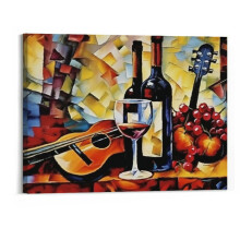 Tableau sur toile « Vin rouge » 20 x 16 pouces, style contemporain