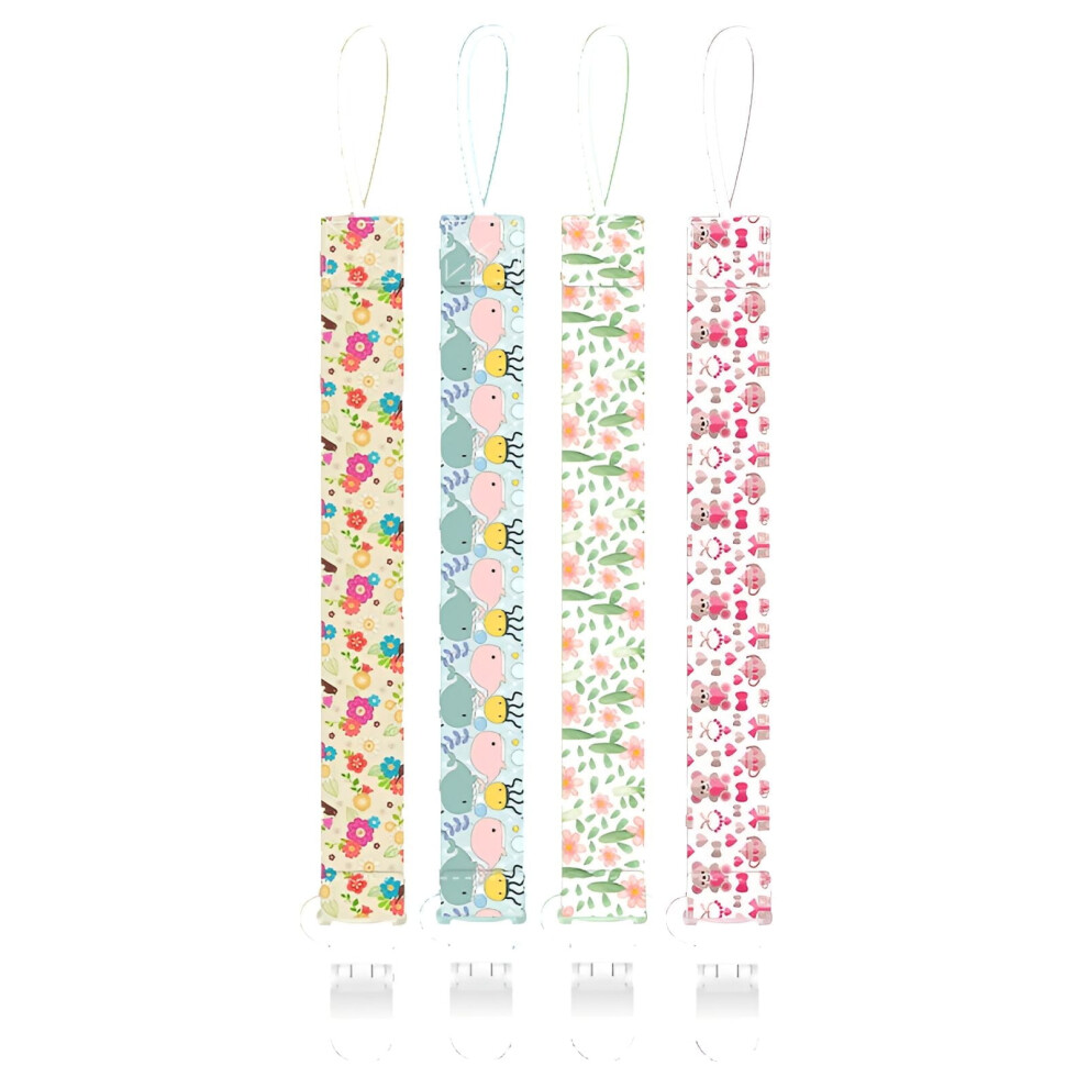 4Pcs Pacifier Clip,Multipurpose Lanyard Pacifier Holder,Simple and Cute Design Binky Clips