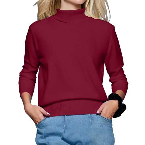 Pulls à manches longues pour femmes, pulls décontractés, pulls amples à col montant, pulls en maille pour femmes, pulls d'automne et d'hiver 2