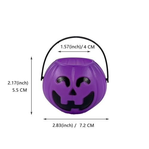 Secchiello di plastica a forma di zucca per Halloween, contenitore per caramelle (6 pezzi) 2