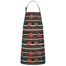 Avental de algodão e linho com estampa floral e bolsos, 84 x 69 cm (33 x 27 polegadas)
