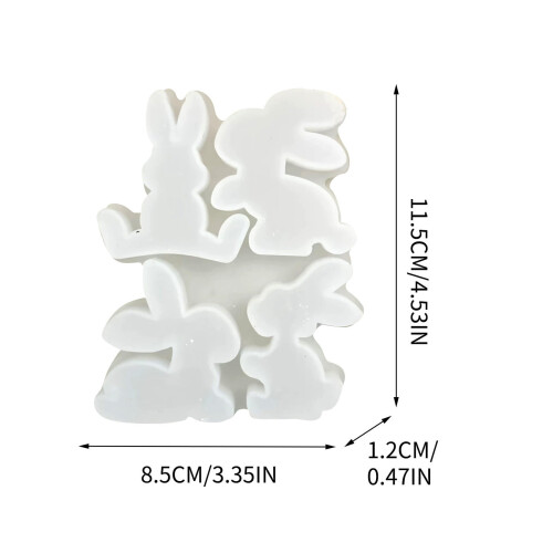 Silikonformar för påskhare – 4Poses, Resin 2