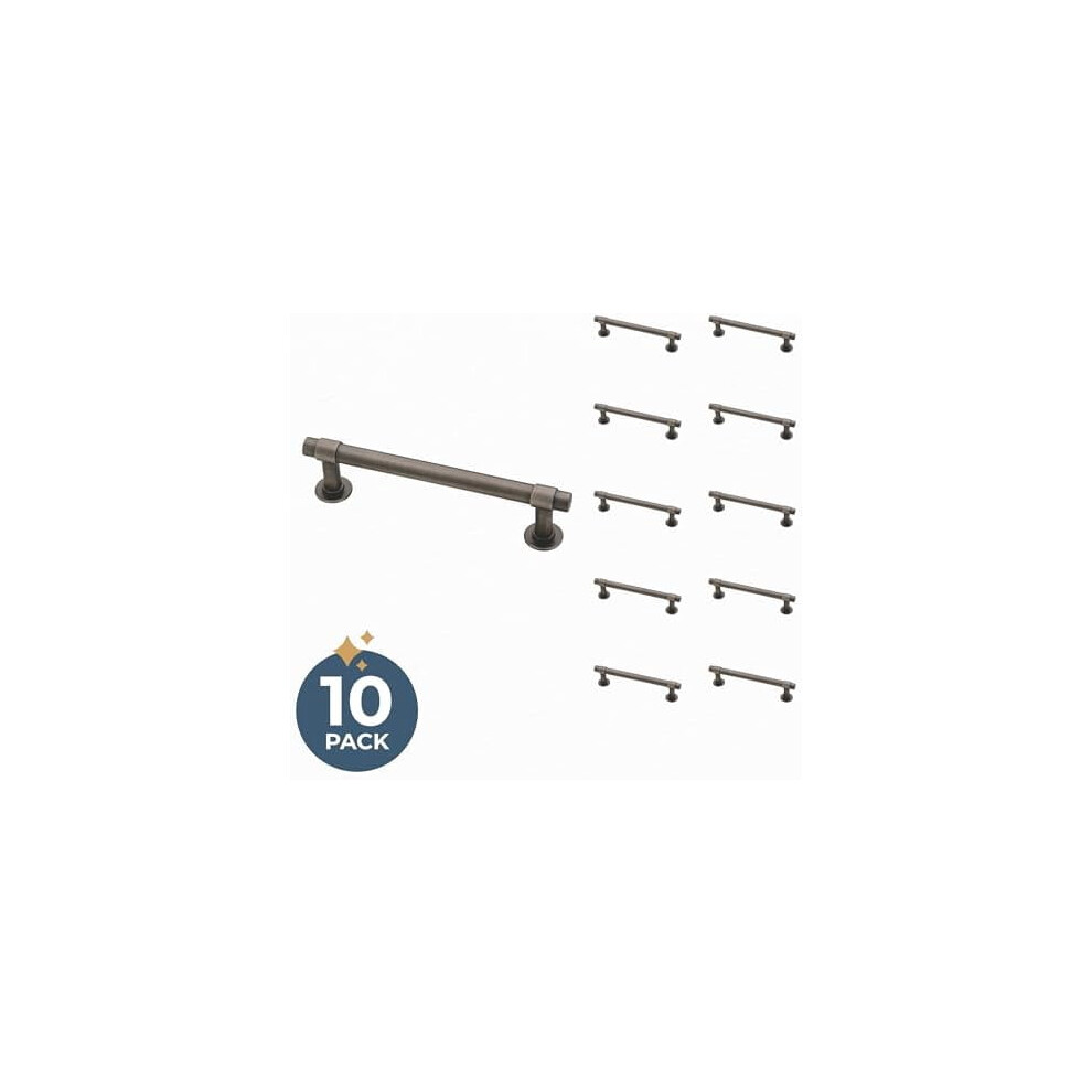 Francisco (10-Pack) Cabinet Handles 4" Hole Center Vintage Pulls | Heirloom Silver Hardware Kitchen Door, Drawers, Dressers, Furniture P29617k-904-B 9175034698804