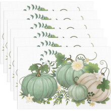 Set de 6 sets de table pour Thanksgiving – Citrouille et érable d'automne
