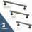 Francisco cabinet handles vintage silver 10-pack 5-1/16 5