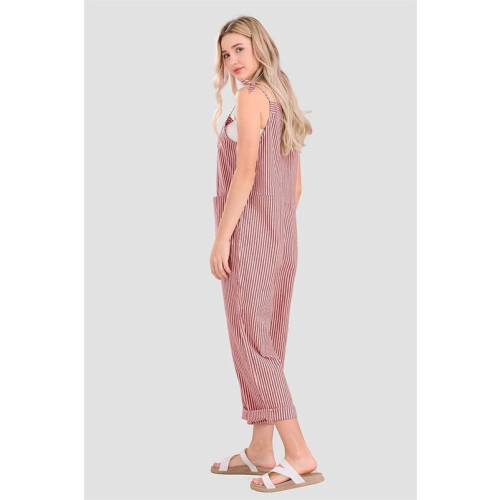 Lässiger, gestreifter Damen-Overall 2
