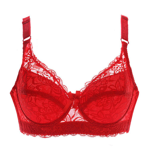 Σουτιέν Plus Size για γυναίκες, Σουτιέν Push Up, Σουτιέν Plus Size με Διαφανή Δαντέλα και 1