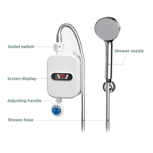 Chauffe-eau de douche électrique instantané, thermostatique, 50 C 2