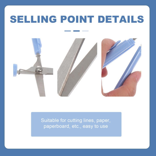 Mini Pen Scissors Folding Pocket Scissors with Cap Blue 2