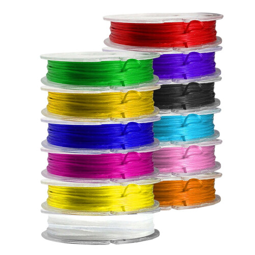 12 Rolls of Bracelet Making String Assorted Color Elastane for DIY Enthusiasts 2