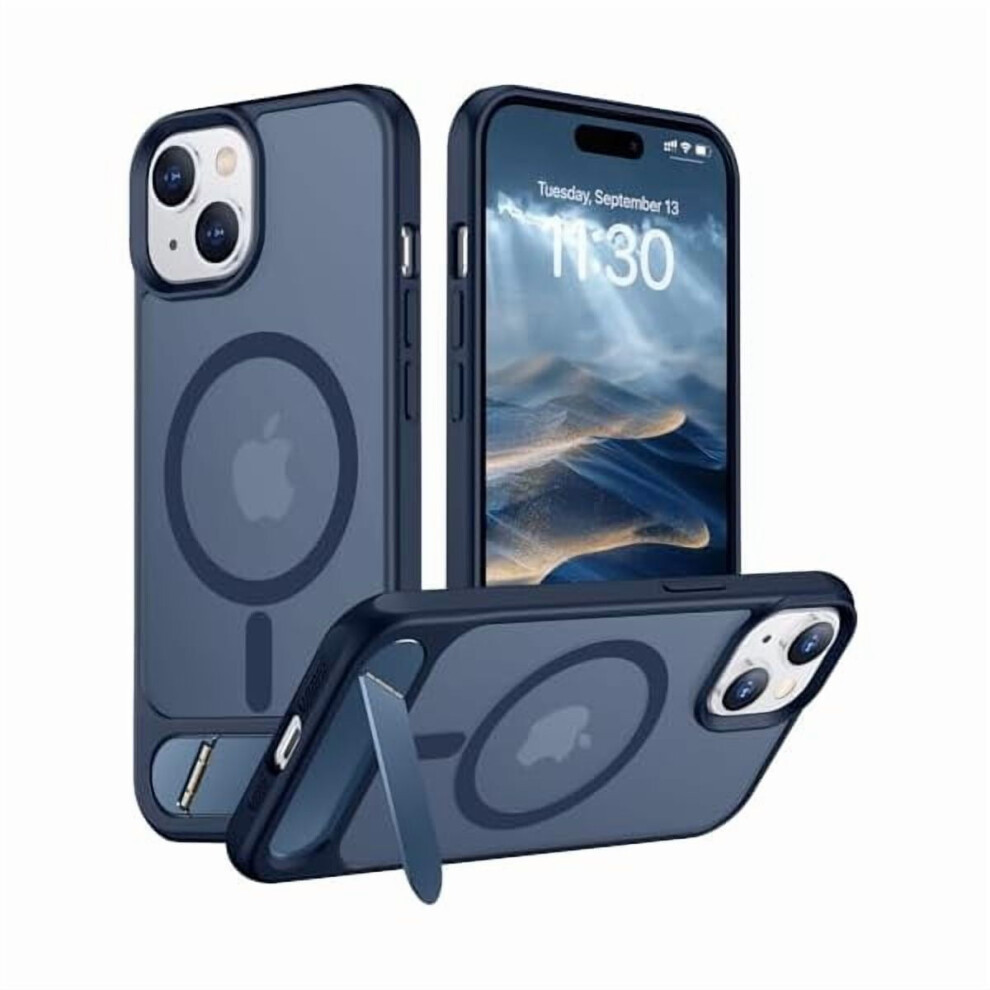 Magnetic Iphone 15 Plus & Iphone 14 Plus CaseâMagsafe Compatible, Built-In Kickstand, Military Shockproof, Slim Translucent Matte, 6.7" 9175034804960
