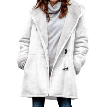 Parka invernale da donna con cappuccio foderato in sherpa, cappotto lungo in finta pelle scamosciata, taglie forti S-5XL, adatto al clima freddo