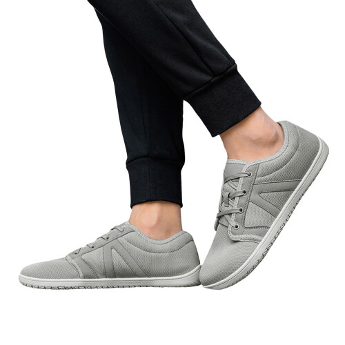 Breda barfotaskor med kanvas, minimalistiska sneakers, grå, 9,5 2