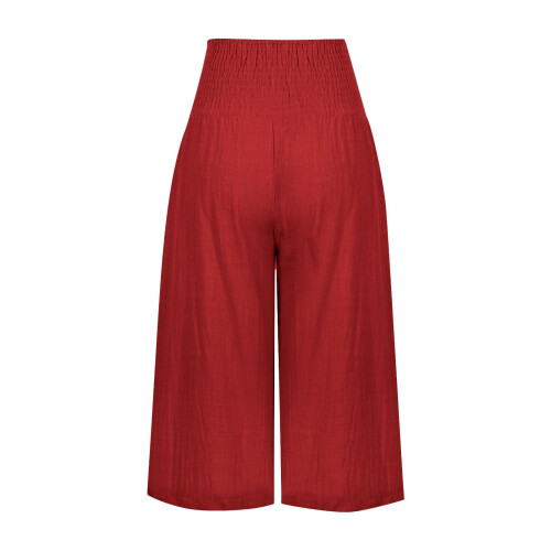 ZKCCNUK Καλοκαιρινό Γυναικείο Capris με Φαρδιά Στήθος και Ψηλή Μέση, Ίσιο, Casual Παντελόνι 1