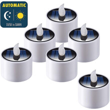 Candele solari a LED, luci da esterno impermeabili, lampade solari elettroniche tremolanti per giardino, Halloween e decorazioni per la casa.