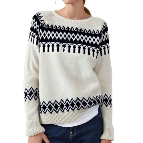 Women's Ugly Christmas Pullover Sweater Soft Knit Round