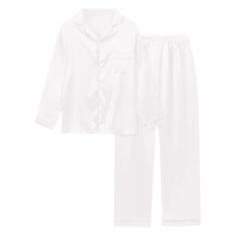 Leuke damespyjama voor de herfst, satijnen pyjamaset met lange mouwen, comfortabele loungewear