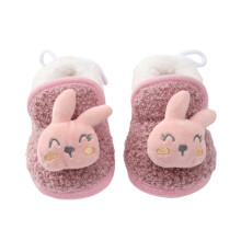 Fluffy Toddler Winter Slippers, 0-18M, Soft Anti-slip Sole, Cute Cartoon Design – Compatible with Crib & First Walker Use