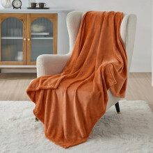 GentleSoft Fleece Blanket Twin Size, Burnt Orange, 300GSM, 60x80", Cozy Soft Warm Blanket for Bed/Sofa/Travel/Camping