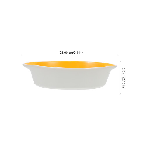 said Ceramic Pie Pan Baking Dish with Double Handle Plate for Roasting Cheese Pan Baking Bowl 2