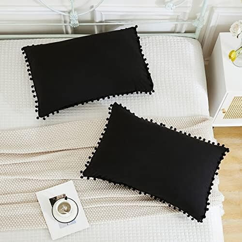 Black King Pudebetræk 2-pak Pom Pom Mikrofiber 2