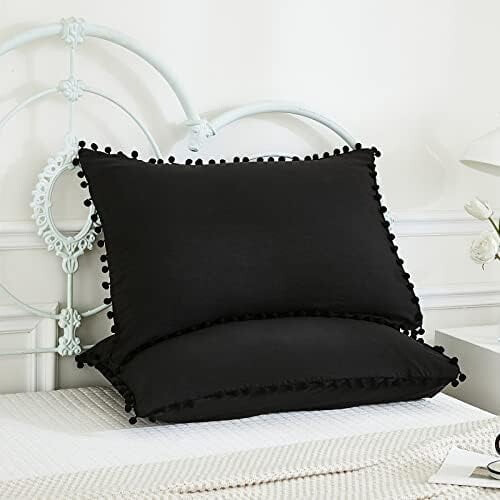 Black King Pudebetræk 2-pak Pom Pom Mikrofiber 1