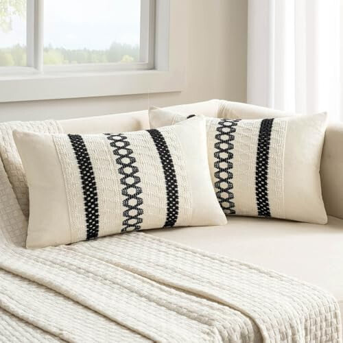 Conjunto de 2 capas de almofada em macramê verde sálvia, 45x45 cm (18x18 polegadas).