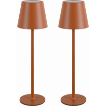 Luminária de mesa LED sem fio KDG, pacote com 2 unidades, laranja.