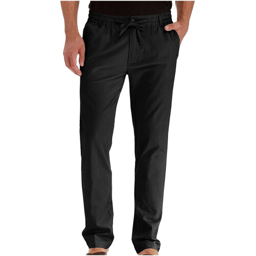 Μοντέρνο ανδρικό παντελόνι Business Loose Large Size με ελαστική μέση, βαμβακερό, μονόχρωμο