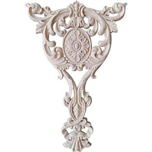 Unpainted Carved Wooden Onlay Wood Applique Furniture Decals for Home, Wall, Door, Cabinet Decoration (15.75 x 11.02 x 0.47 inches)