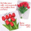 10 tulipas artificiais de PU rosa de 14 polegadas 5