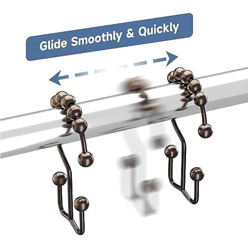 Doppelte Duschvorhangringe mit Rollen, 7,6 cm, 12er-Pack 2