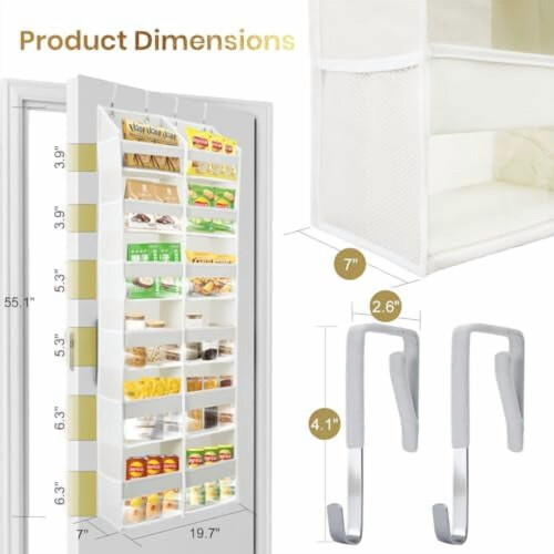 Αναβαθμισμένο σε σχέση με το The Door Organizer – 100D Extra Thick, Χωρητικότητα 50 λίβρες, 6 2