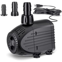 880GPH Submersible Water Pump 60W, Ultra Quiet, Dry-Burn Protection, 9ft Lift – Compatible with Fish Ponds, Fountains, Waterfalls, Hydroponics &