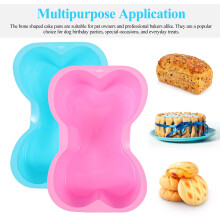 Moule à gâteau en forme de chien avec support antiadhésif en silicone, lot de 2, 6 cavités