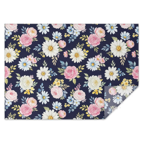 Nappe rectangulaire en polyester à motif floral 152 x 213 cm