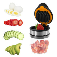 Strawberry Slicer Cup Cutter – Fruit & Veg Chopper for Strawberries, Eggs, Bananas – Mini Kitchen Gadget