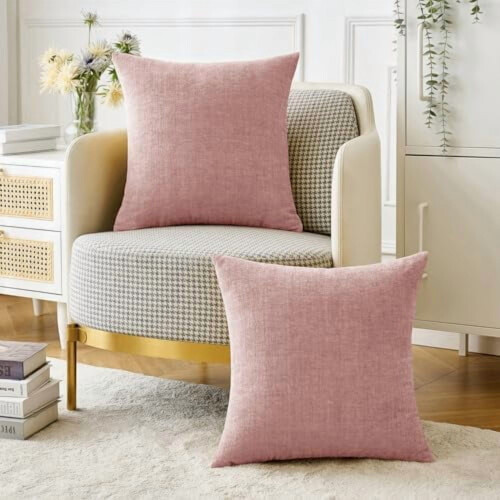 Pakke med 2 chenille putetrekk 18 x 18 tommer 1