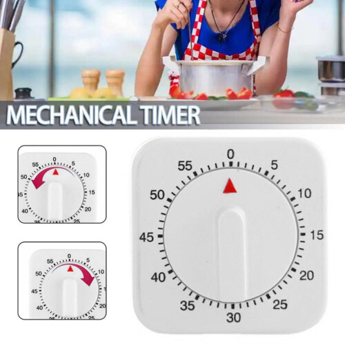Kitchen Cooking Timer Alarm Mechanical Roasting Count Down Tool 1-Hour Timer R0Q2 1