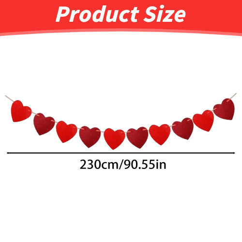 Valentinsherz-Girlande – 3-strängig, 2,3 m 2